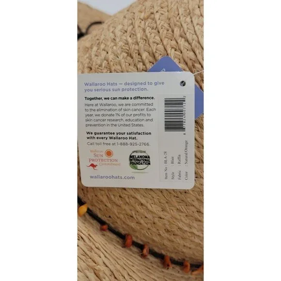 Wallaroo Hat Company Blair Raffia Sun Hat UPF 50+ Skin Cancer Foundation NWT - Picture 7 of 10